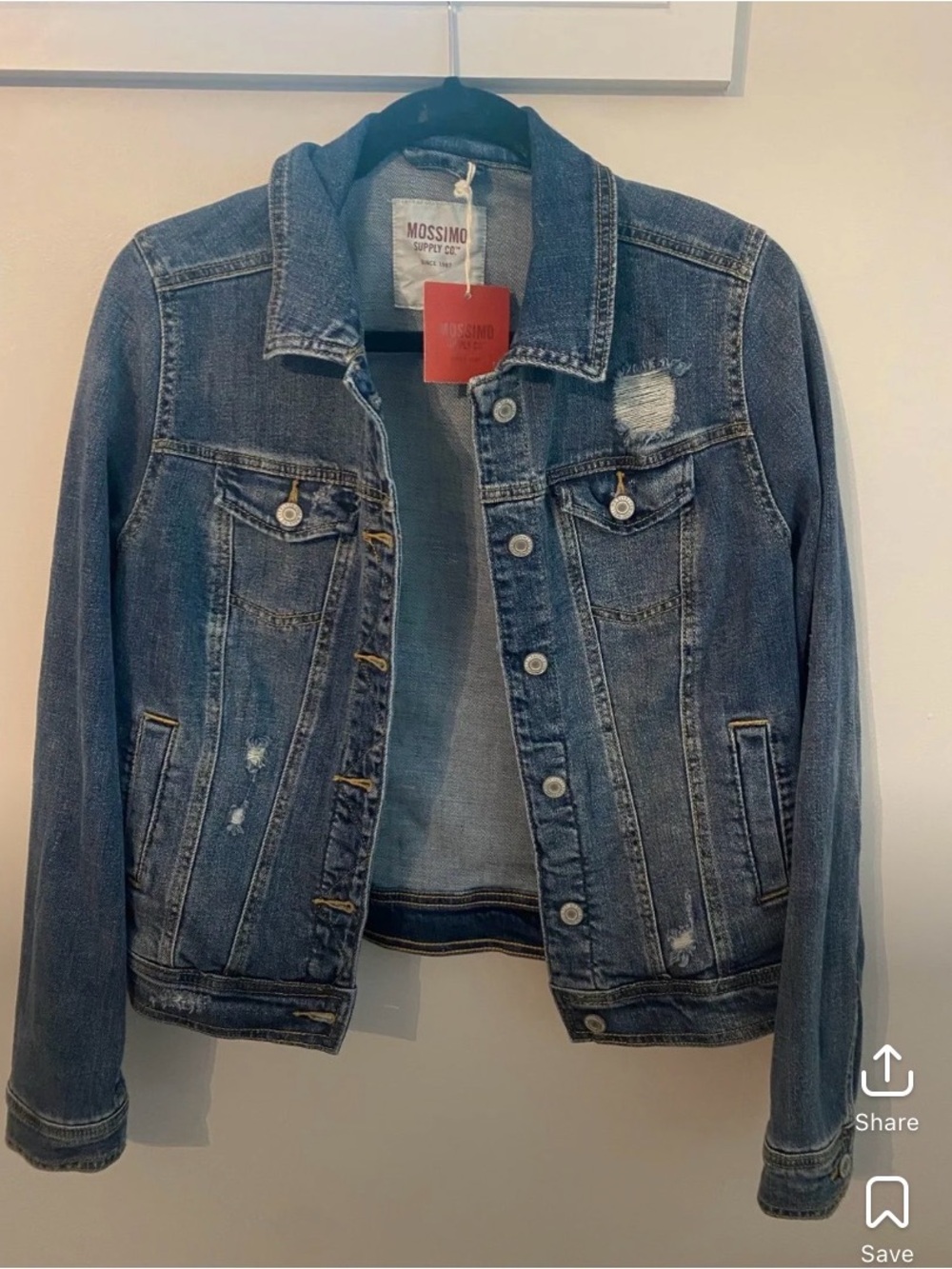 Mossimo Supply Co. Women's Faded Blue Distressed Denim Jacket
